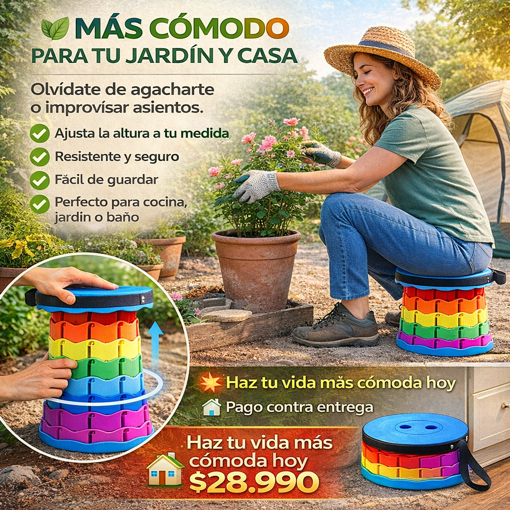 Taburete plegable telescópico portátil