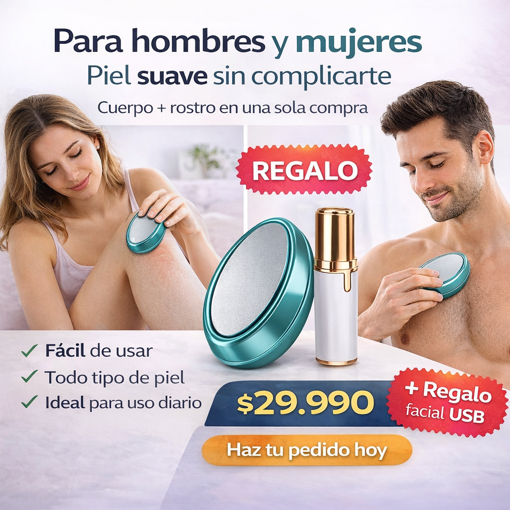 ✨ Depiladora de Cristal Corporal + Depiladora Facial USB de REGALO