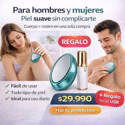 ✨ Depiladora de Cristal Corporal + Depiladora Facial USB de REGALO