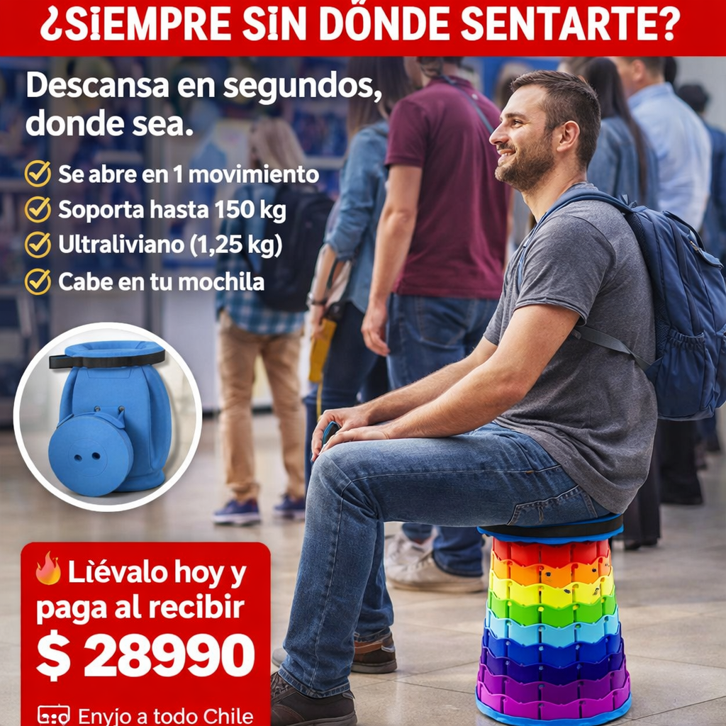 Taburete plegable telescópico portátil