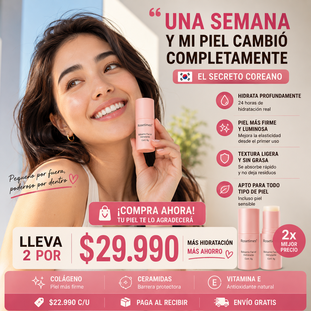 Bálsamo Facial Hidratante Antiarrugas