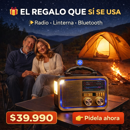 Radio Linterna Portátil Solar Bluetooth