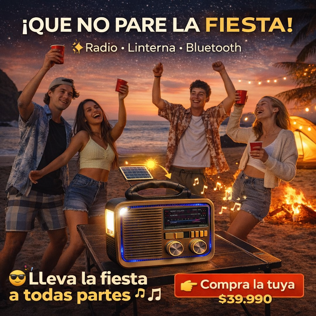Radio Linterna Portátil Solar Bluetooth