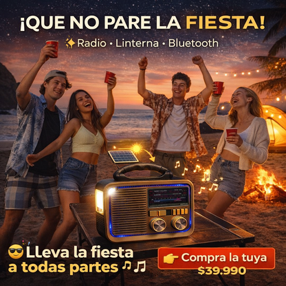 Radio Linterna Portátil Solar Bluetooth