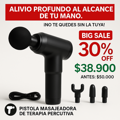 Pistola Masajeadora de terapia Percutiva