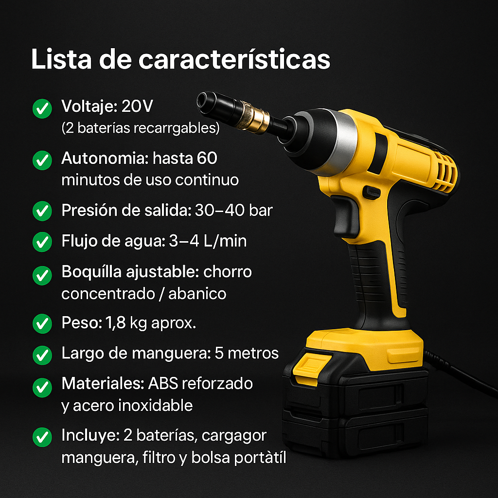 HIDROLAVADORA PORTATIL DOS BATERIAS