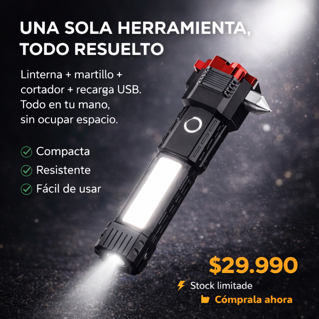 Linterna Multifuncional 4 En 1 Recargable