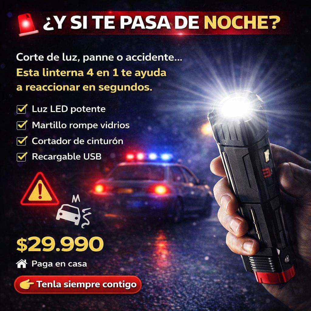 Linterna Multifuncional 4 En 1 Recargable